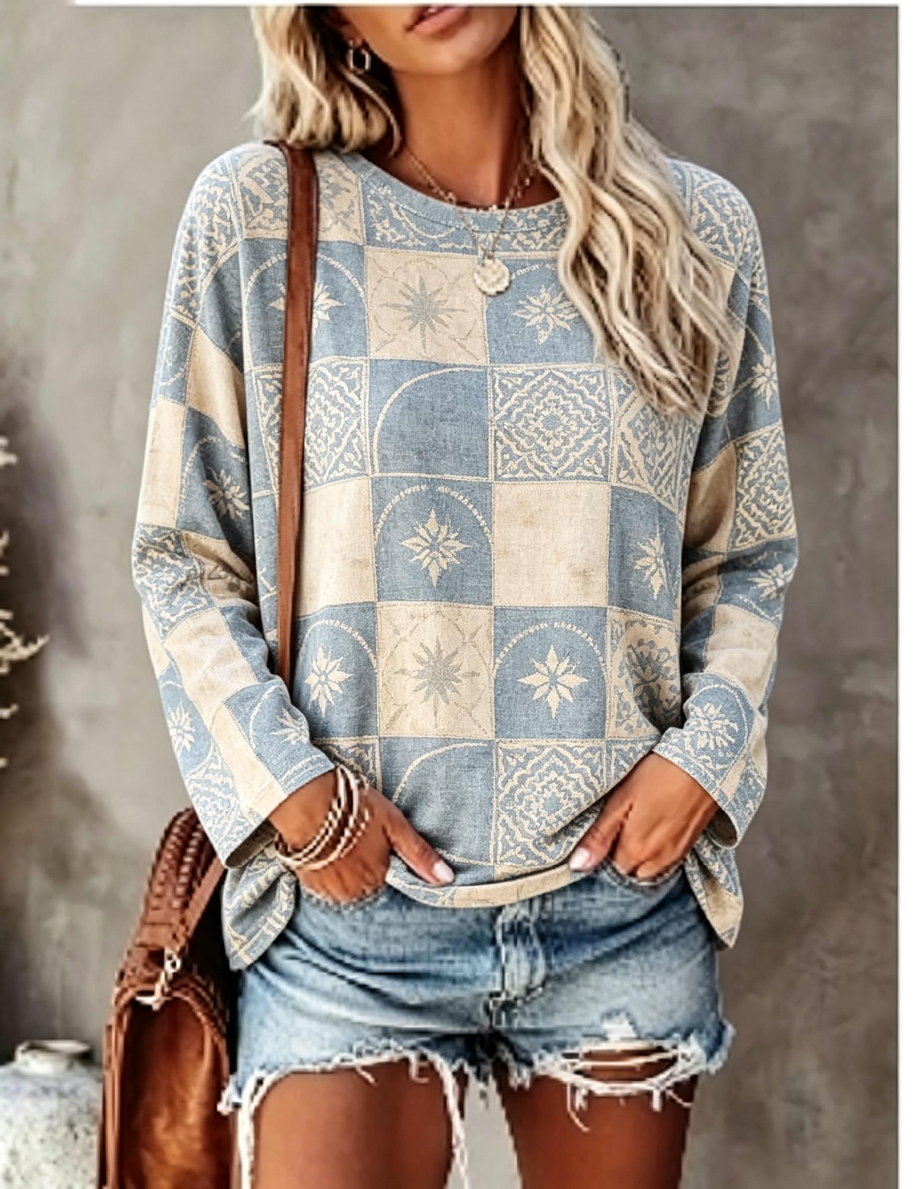 Women Long Sleeve T Shirt Gree - Blouses 评论和价格