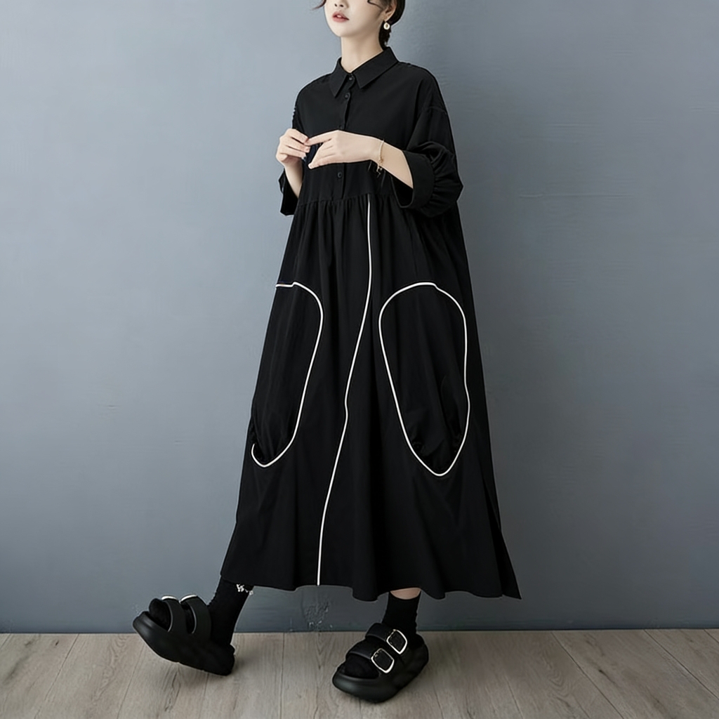 SuperAen Spring and Autumn New - Korean Style A Line Shirt Dress 评论和价格