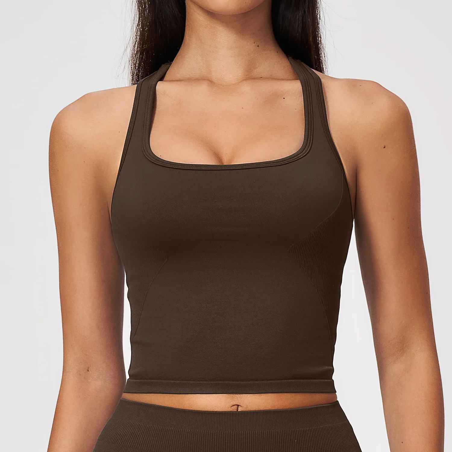 Women Seamless Ribbed Yoga Spo - Seamless Ribbed Workout Tank Top 评论和价格