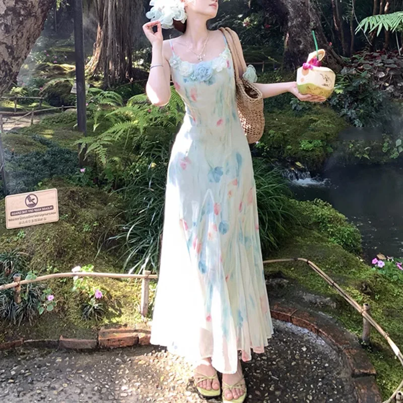 Kawaii Sweet Y2k Japanese Midi - French Vintage Floral Midi Dress 评论和价格