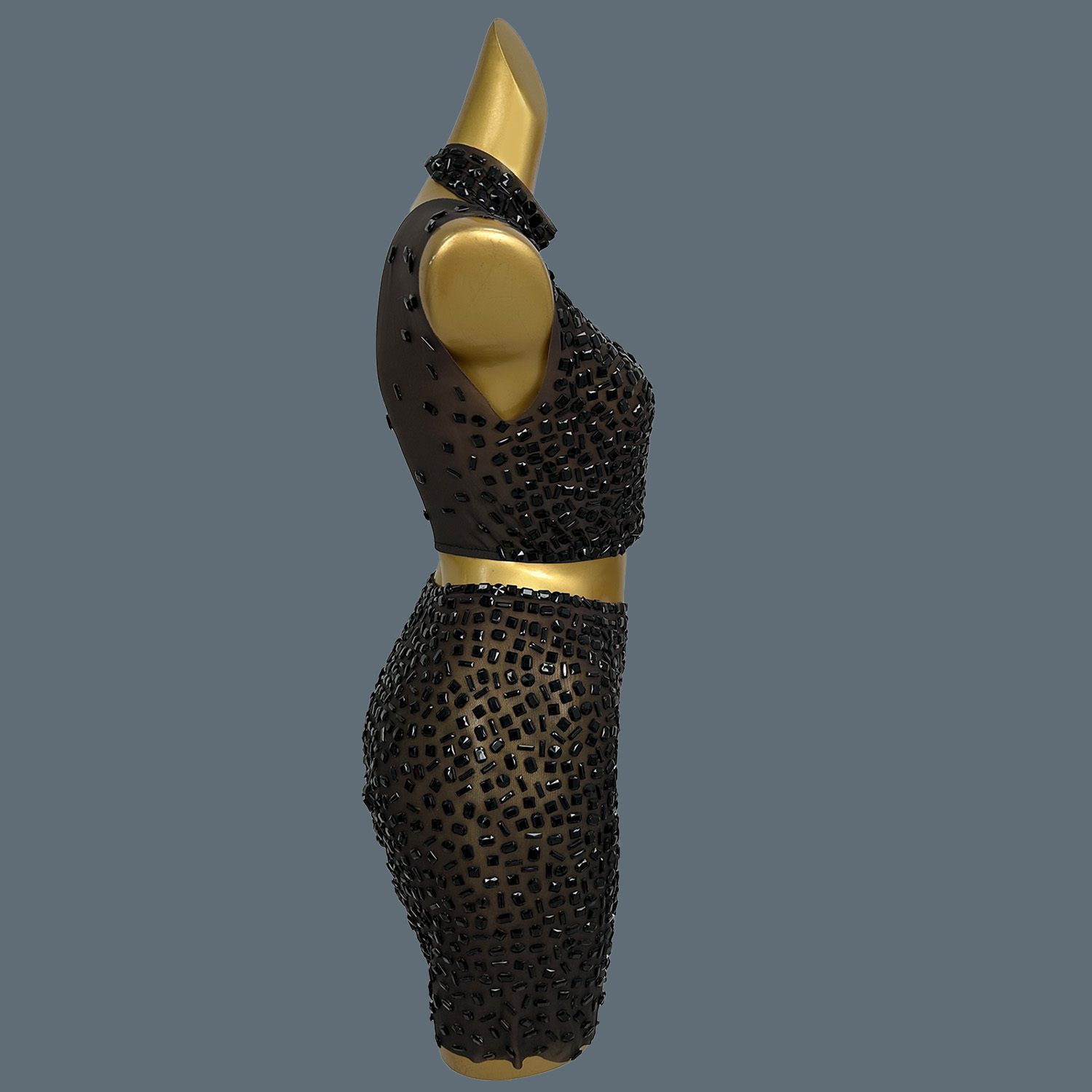 Summer Sparkly Black Rhineston - Sparkly Rhinestone Club Party Dress 评论和价格