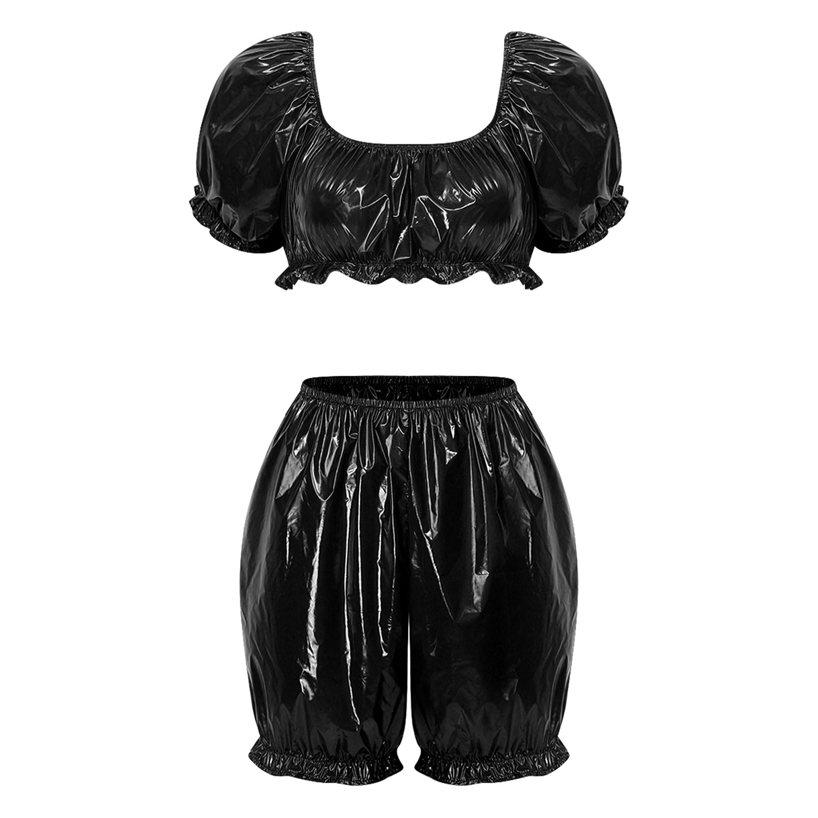 Womens Wet Look PU Leather Clu - Swimwear 评论和价格