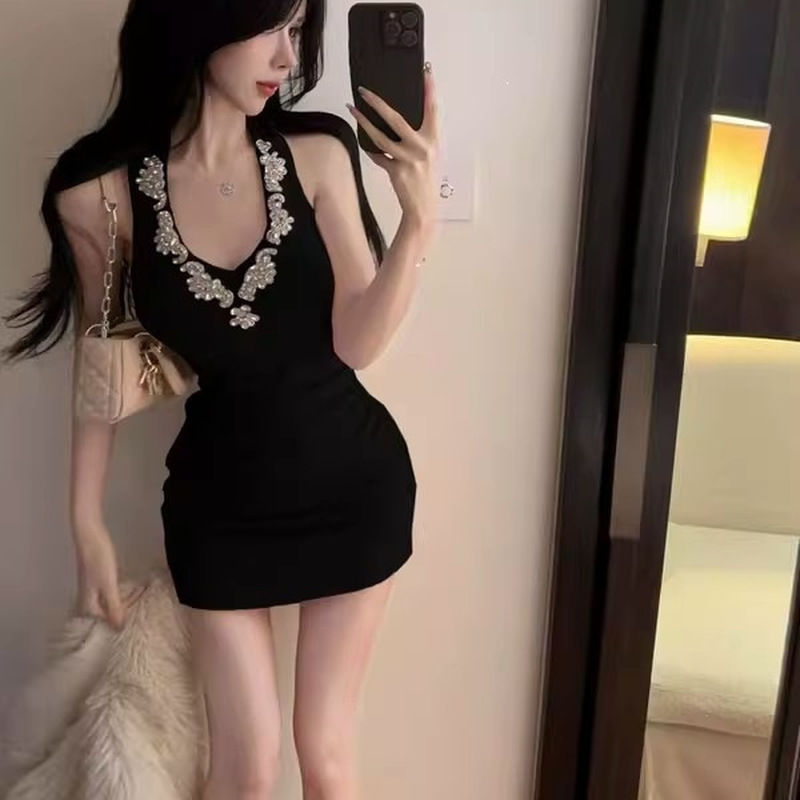 Sexy Black One Shoulder Ruched - Sparkly Rhinestone Club Party Dress 评论和价格