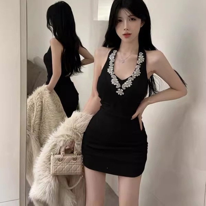 Sexy Black One Shoulder Ruched - Sparkly Rhinestone Club Party Dress 评论和价格